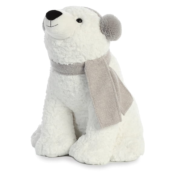Aurora - Christmas Items - 16" Wish Bear W/Grey Ear Muff & Scarf