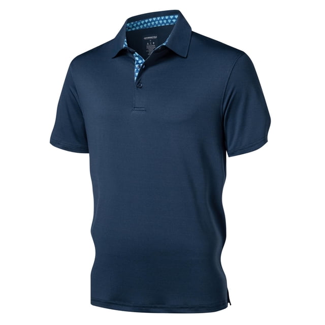 Adult Mens Polos Shirt Short Sleeve Button Polo Tees Basic Blue T-Shirts for Men