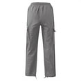 thumbnail image 3 of Men's Fleece Cargo Sweatpants Heavyweight Size Light Gray M, 3 of 4