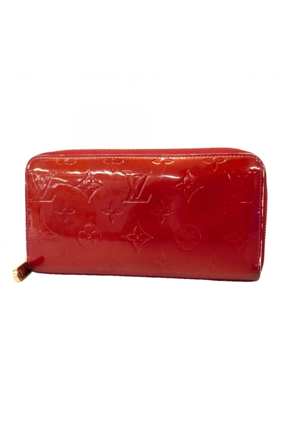 Pre-Owned Louis Vuitton Vernis Zippy Wallet M91981 Pomme d'Amour for Men and Women (Fair)
