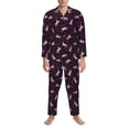thumbnail image 3 of Sikiie Breast Cancer Awareness3 Mens Pajama Set, Soft Warm Long Sleeve Sleepwear, Cozy Button-Down Pjs for Men-X-Large, 3 of 7