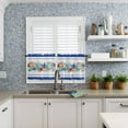 thumbnail image 6 of 3PCS Kitchen Curtains Valance and Tiers Set Semi Sheer Kitchen Curtain Valance Window Summer Ocean Starfish Conch Shell Coral Blue Tier & Valance Set Rod Pocket Valance Curtains, 54"x18"/27.5"x24"x2, 6 of 6