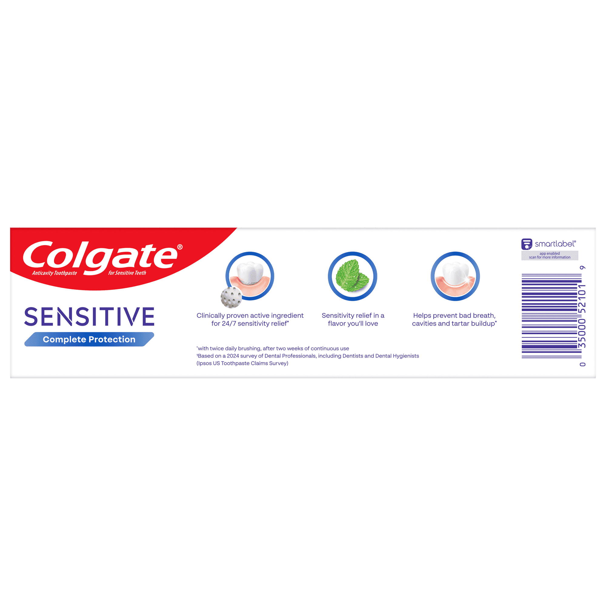 Colgate Sensitive Complete Protection Toothpaste for Sensitive Teeth, Spearmint, 6 oz - 6 Pack