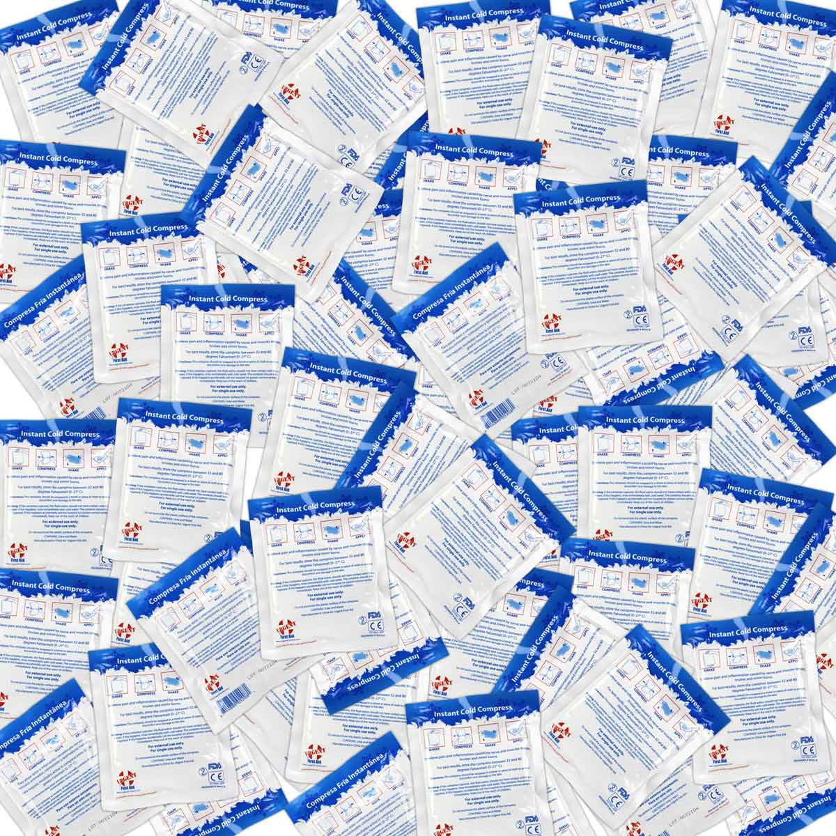 Case of 125 Instant Cold Packs, 5" x 6" - Disposable Cold Compresses - No pre-Chilling Required for Quick, Effective First aid Treatment & Relief of Aches, Pains, Bumps & Bruises