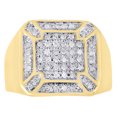 thumbnail image 2 of Diamond Pinky Ring 10K Yellow Gold Mens Round Cut Wide Square Pave Band 0.33 Ct., 2 of 5