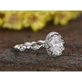 thumbnail image 3 of Oval cut 1.25 Ct Halo Man made diamond moissanite and Man made diamond moissanite Engagement Ring with 18k Gold Plating, 3 of 4
