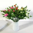 thumbnail image 2 of Farfi 1 Branch Artificial Flower Fresh-keeping DIY Plastic Vivid Wedding Fake Trumpet Flower Holiday Supplies (Pink), 2 of 13