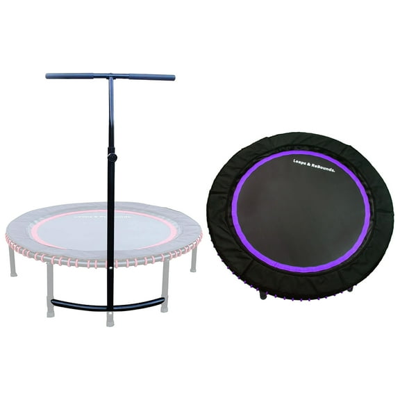 LEAPS & REBOUNDS 40" Stability Bar with 40" Fitness Trampoline, Purple