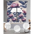 thumbnail image 2 of Blue Purple Botanical Swag Curtains for Living Room/Bedroom Windows, Spring Flowers Summer Vintage Kitchen Curtains and Valances Set 36 Inch Length, Light Filtering Swags Valance Curtain Panels, 2 of 5