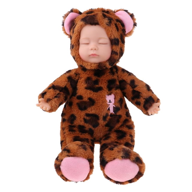 25 Cm De Peluche De Peluche De Vinilo Recién Nacido Muñeca Durmiendo Muñeca Con Estampado De De Navidad Decoración 35cm marrón Hugo muñecas en vinilo
