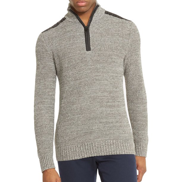 Kenneth Cole Reaction - Kenneth Cole Reaction Mens 1/2 Zip Marl Knit ...