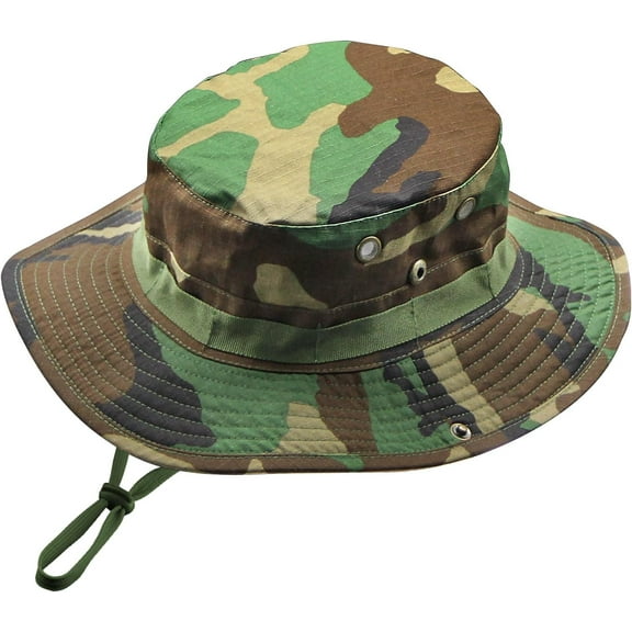 Camo Boonie Hat for Men Women, Military Tactical Wide Brim Bucket Hats, UPF50  Jungle Sun Hats for Fishing Hunting Safari