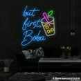 thumbnail image 4 of Glowneon But First Boba Neon Sign, Boba Tea Led Sign, Coffee Milk Tea Neon Decor, Bubble Tea Sign, 4 of 5
