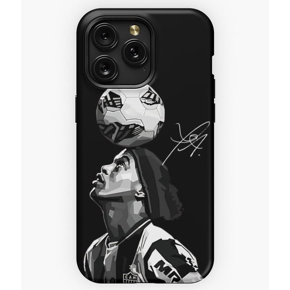 Ronaldinho Black and White Portrait Football Legend A1464 Phone Case for iPhone 11 to 17 Pro Max