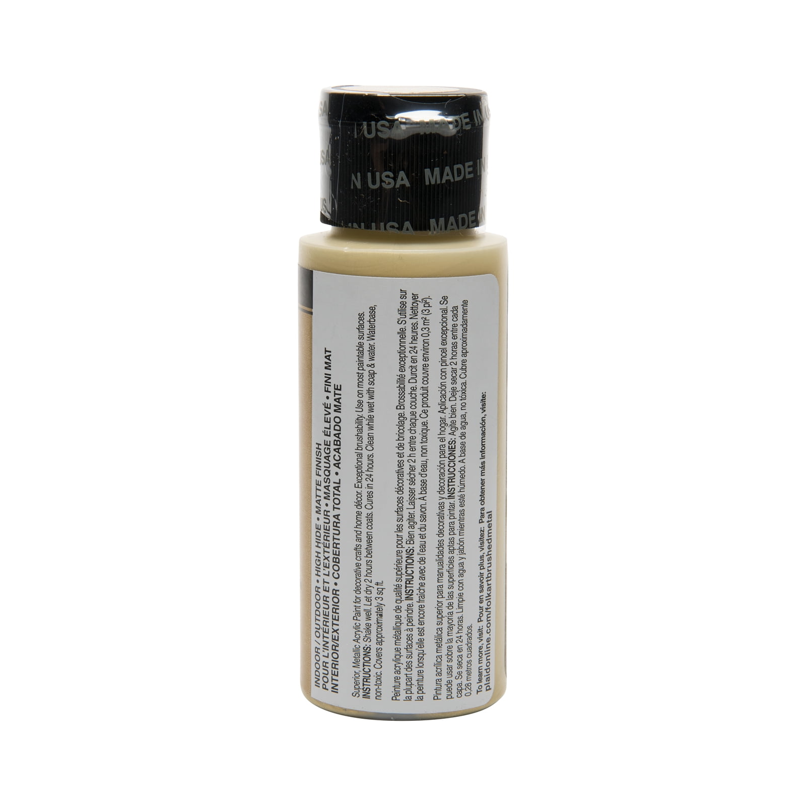 FolkArt Brushed Metal Matte Finish Acrylic Paint, 2oz., 12 Pack