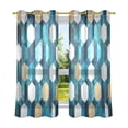 thumbnail image 6 of Yayeee Window Curtains Light Filtering 63"x42" Grommet Panel Pair Home Living Room Decor, Blue White Geometric Patterns, 6 of 7