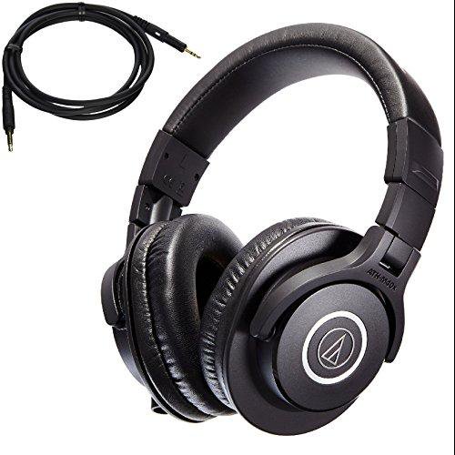 Audio Technica Ath M40x Professional Studio Monitor Headphones Bundled With Hp Sc Replacement Cable Walmart Com Walmart Com