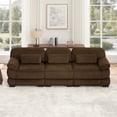 thumbnail image 4 of HUMEHA 104" Corduroy L-Shaped 3-Seater Brown Modular Sectional, 4 of 15