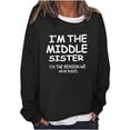 thumbnail image 3 of Sudadera de gran tamaño con estampado de letras y texto divertido para mujer, cuello redondo, manga larga, suelta, blusa individual Pompotops  gfhjh18823, 3 of 5