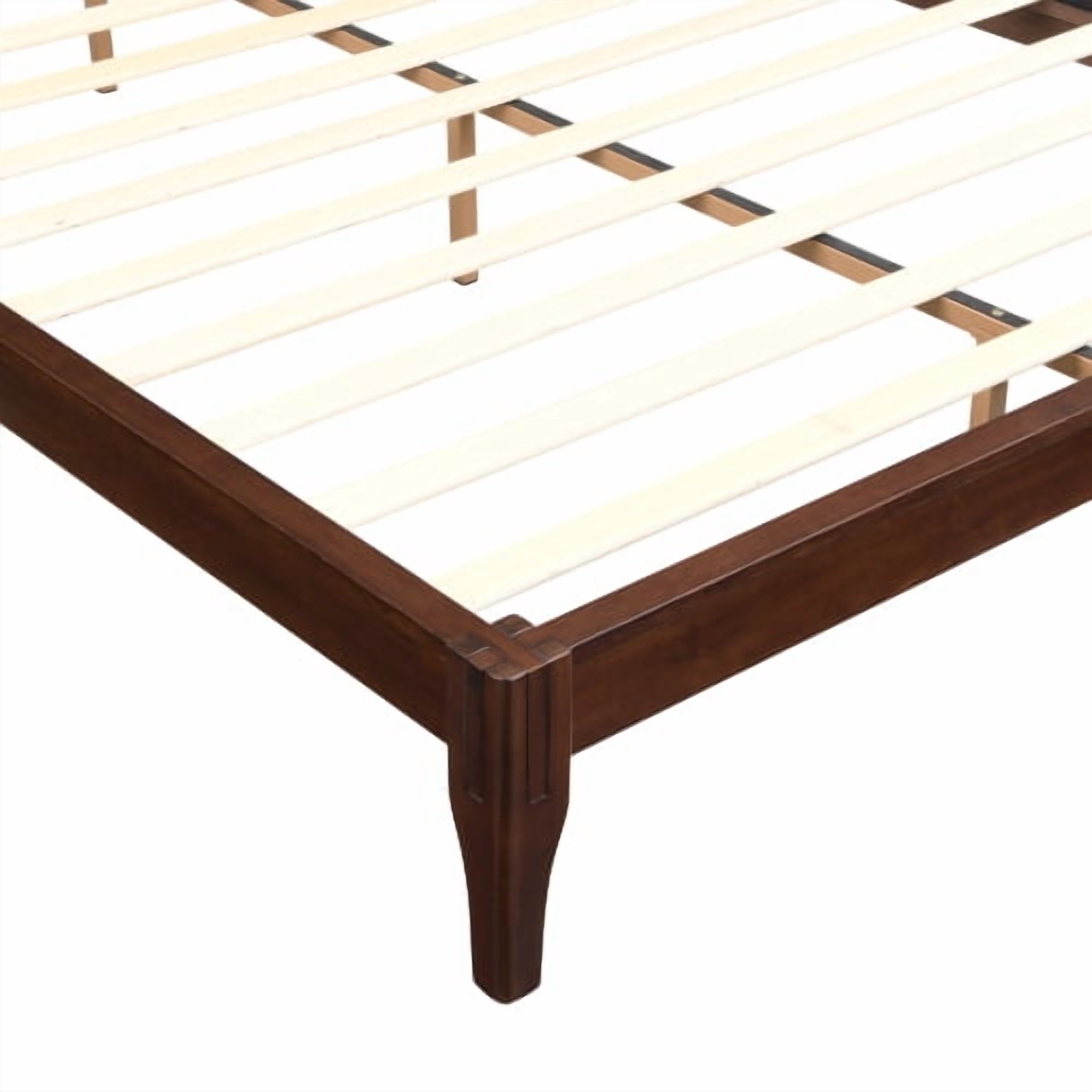 Euroco Dry Bamboo Wood Platform Bed Frame, 12 inch Height Queen Size Bed, Chocolate