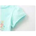 thumbnail image 3 of Bellafa Toddler Girl Short Sleeve Shirts Cotton Cartoon Graphic T-Shirts Kid Girls Crewneck Ruffle Hems Tees Tops for 3-8 Years, 3 of 7