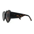 thumbnail image 2 of Womens Oversize Iconic Thick Plastic Arm Heart Sunglasses Tortoise Brown, 2 of 4