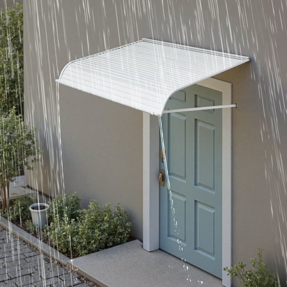 KFFKFF Aluminum Awning 48 x 42 in, Sturdy Window and Door Canopy, Lightweight and Durable Aluminum Exterior Cover for Rain, Snow, Sun Protection on Entrances, Windows, Patios, Porches