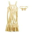 thumbnail image 3 of Miaeowve Toddler Baby Girls Retro 70s Outfit Disco Flared Jumpsuit Sleeveless Sparkly Bodysuit Gold 6-12M, 3 of 7