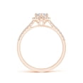 thumbnail image 2 of ANGARA Natural 0.3 Ct. Diamond Halo Ring in 14K Rose Gold for Women (Ring Size: 3), 2 of 10