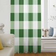 thumbnail image 6 of Green Plaid Sheer Curtains 63 Inches Long, Spring Summer Farmhouse Buffalo Checkered Light Filering Curtains, Breathable Simi Curtain Privacy Drapes for Living Room Bedroom Window Treatment, 6 of 9