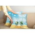 thumbnail image 2 of Ambesonne Tropical Throw Pillow Cover 2 Pack, Sunglasses Reflection Tree, 20", Pale Blue Mustard White, 2 of 5