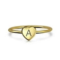 thumbnail image 2 of Bling Jewelry Womens Tiny Minimalist Silver Ring Heart Shape Initial Monogram Gold Plated Sterling, 2 of 4