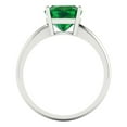 thumbnail image 4 of 2.5 ct Cushion Cut Simulated Emerald Solitaire Engagement Ring for Women in 18K White Gold, 4 of 5