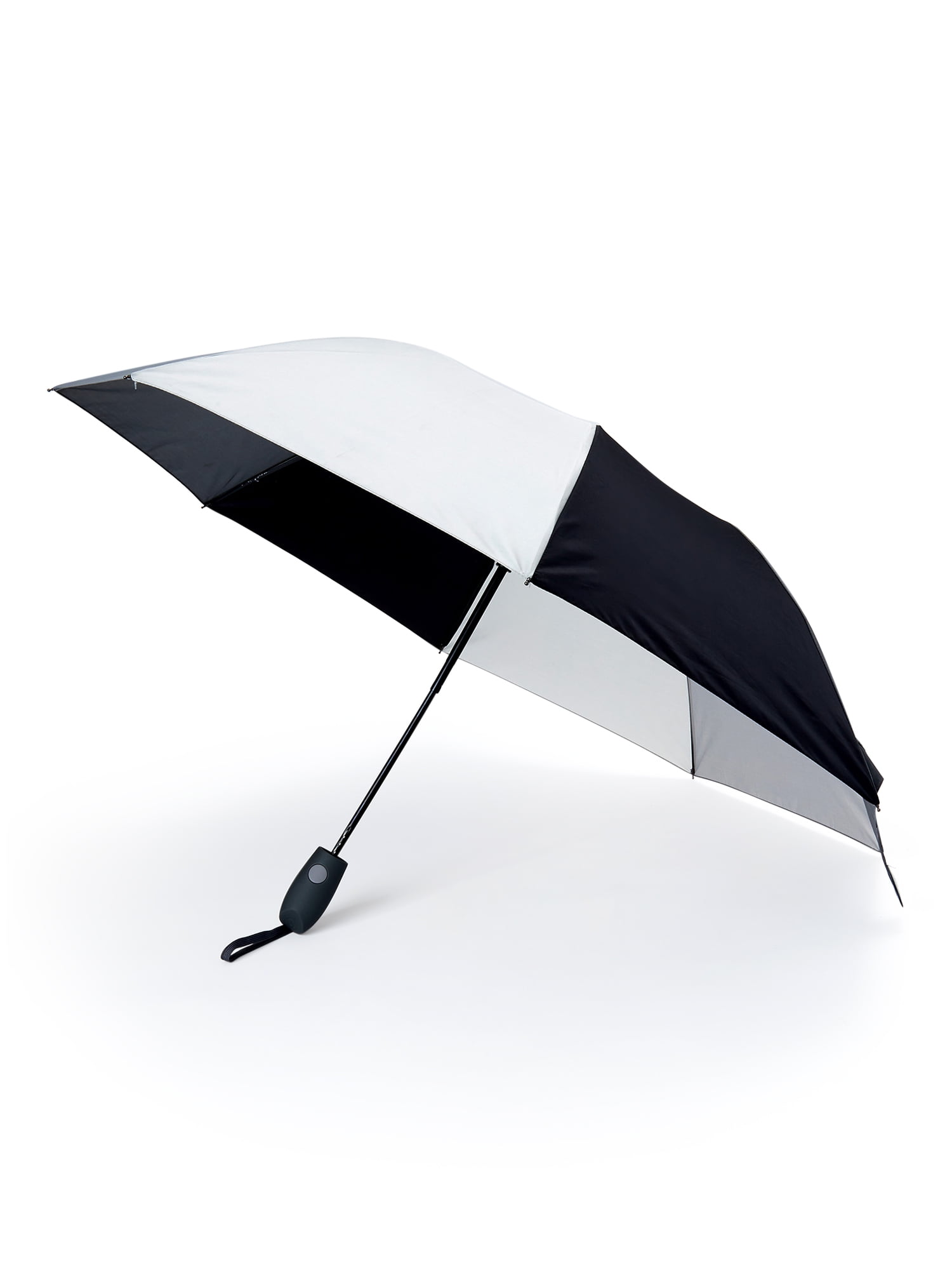 Misty Harbor Automatic Open Folding Umbrella, Grey and White