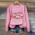 thumbnail image 2 of Penkiiy Women's Round Neck Valentine's Day Love Gnome Printed Loose Fitting Sweater Long Sleeve Hoodless Sweatshirts XL Pink, 2 of 5
