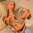 thumbnail image 2 of LOVZFMLL Women's Chunky Block Heel Sandals Hollow Open Toe Ankle Strap for Summer Casual Outdoor Walking Beach Vacation Orange 7.5, 2 of 9
