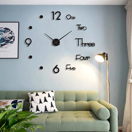 1Pc 3D Wall Clock Mirror Wall Stickers Creative DIY Wall Clocks Modern Design Mute Quartz Needle Watch Home Decor