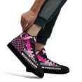 thumbnail image 4 of Breast Cancer Awareness High Top Canvas Shoes Sneakers Black Size 9.5, 4 of 7
