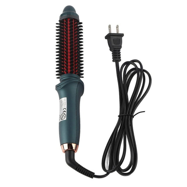 2 In 1 Curling Brush Straight Curly Hair Dual Purpose Green Portable Thermostatic Electric Hair Brush
