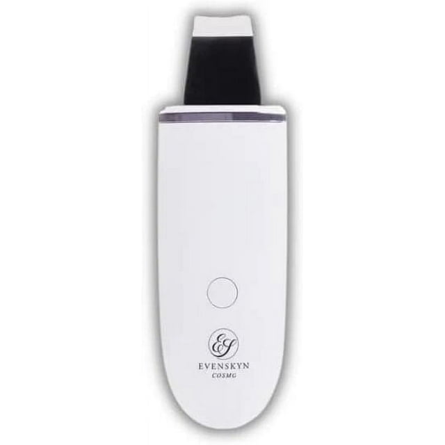 EvenSkyn Cosmo Ultrasonic Face Scrubber & 24KHz Deep Skin Pore Scrubber with Blue Light Therapy, 3 Modes for Exfoliation, Serum Boosting & Pore Purifying & All Skin Types - White