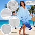 thumbnail image 6 of Xixirimido Gradient Blue Starburst Print Womens Kaftan Dresses Long Caftans Plus Size Batwing Sleeve Swimsuit Coverup V Neck Summer Beach Dress, 6 of 7