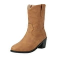 thumbnail image 3 of Women's Cowboy Cowgirl Western Boots Embroidered Stitched Ankle Boots Chunky Heel Fashion Short Booties, 3 of 9