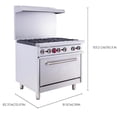 thumbnail image 6 of 36-Inch Gas Oven Range 6-Burner, Heavy-Duty Oven Ranges 210,000 BTU Commercial Range for Kitchen Restaurant, NSF, 6 of 14