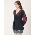 thumbnail image 2 of Moomaya V-Neck Tops For Womens, Viscose Rayon Printed Summer Casual Top Tunic, 2 of 8