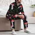 thumbnail image 7 of Daiia Red Mushrooms for Men's Long-Sleeved Pajama Set – Soft & Comfortable Sleepwear Button-Up Pajamas Cozy Lounge Wear-Large, 7 of 7