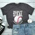 thumbnail image 2 of Endives Thou Shall Not Steal Unless You Can Beat The Throw Women's Letter Baseball Love Print Round Neck Short Sleeve T Shirt Top, 2 of 6