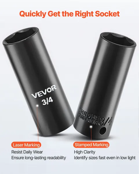3/8 Inch Drive 67 Piece Impact Socket Set SAE 5/16 to 3/4 Inch Metric 8 to 19 mm 6 Point Shallow Deep Swivel Sockets Adapters Cr-V Cr-Mo Steel Carrying Case