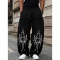 thumbnail image 5 of Black Y2K Baggy Gothic Sweatpants Y2K Men Emo Sweatpants 2000's Clothes Mens Baggy Track Pants, Drawstring Joggers for Gym Workout Hip Hop Streetwear Daily Casual Wear, 5 of 6