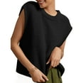 thumbnail image 2 of Spring Autumn Womens Sleeveless Knit Sweater Vest Crewneck Sweaters Ribbed Casual Loose Tank Tops, 2 of 4