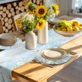 thumbnail image 4 of Teal Ocean Coastal Round 13 Inch Placemats Set of 4, Summer Beach Nautical Coral Starfish HeatResistant Non Slip Place Mats for Dining Table, Wipeable Braided Kitchen Table Mats for Housewarming, 4 of 9
